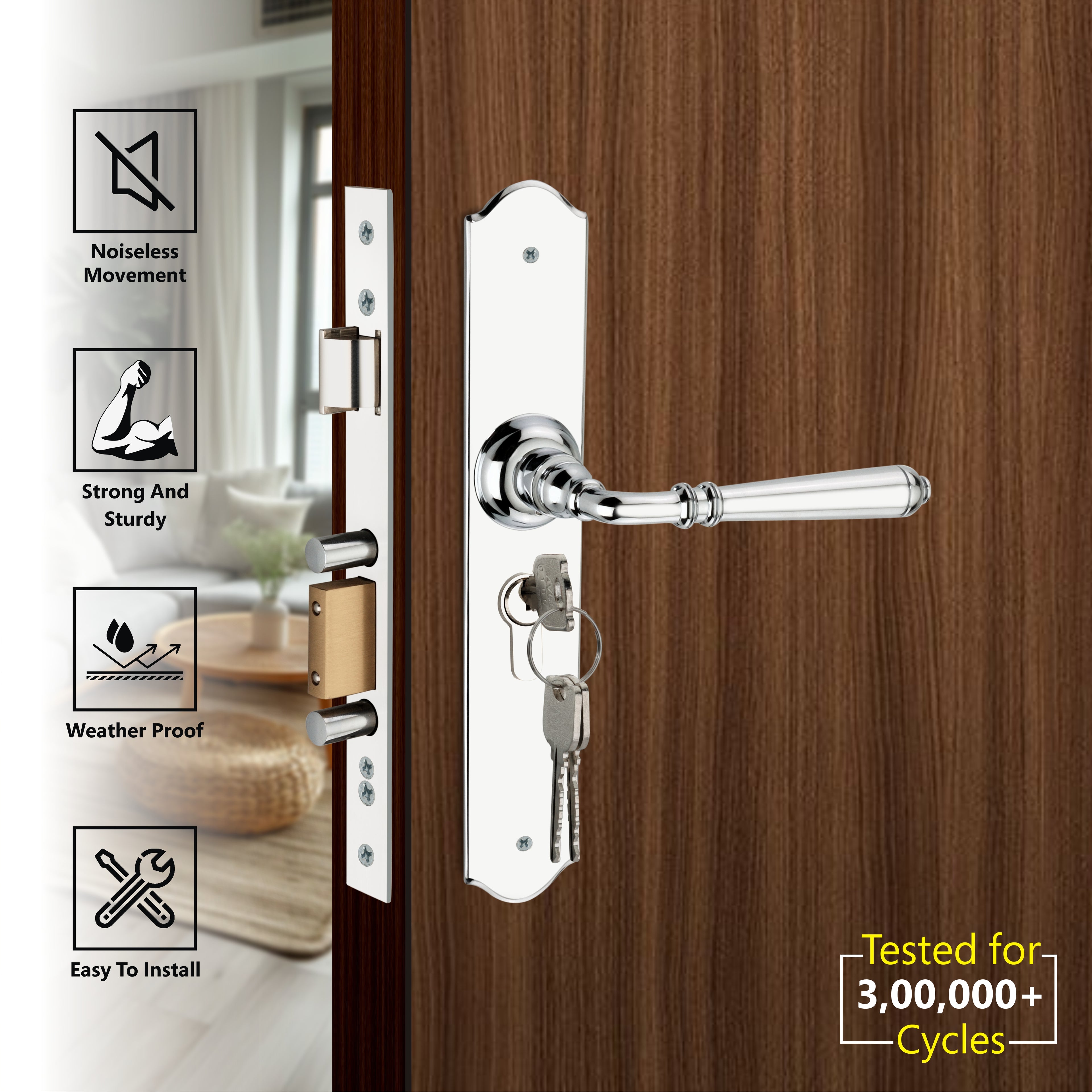 Reims Lever on Long Backplate (Pair)