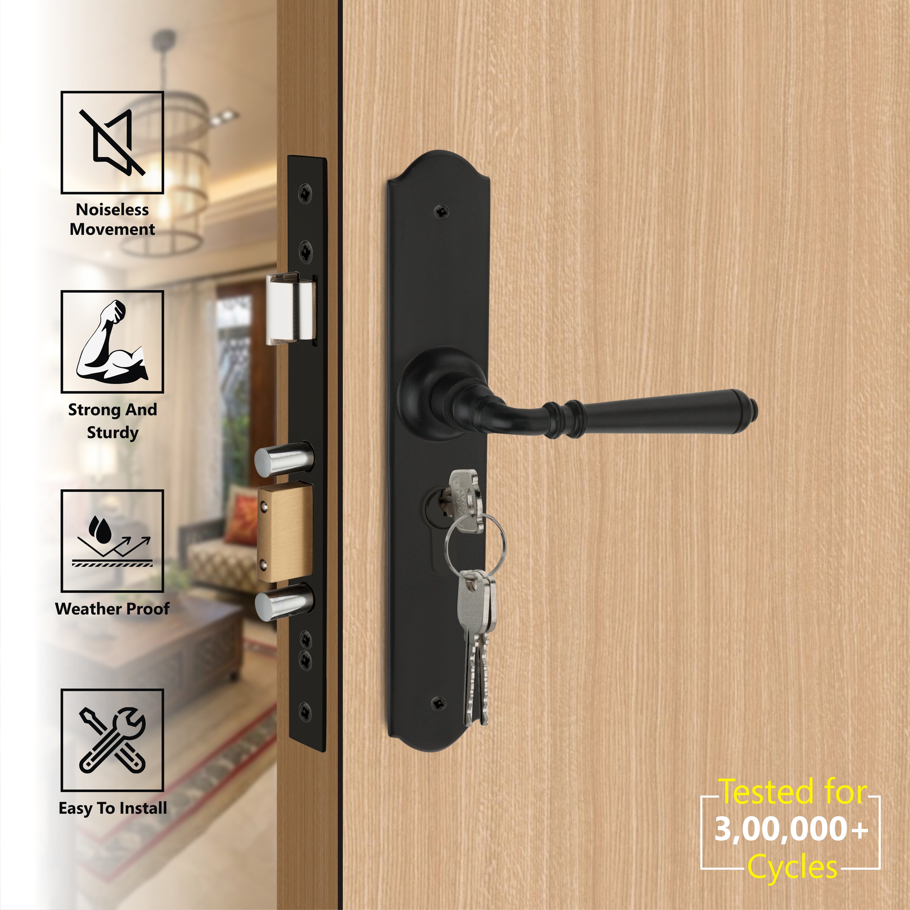 Reims Lever on Long Backplate (Pair)