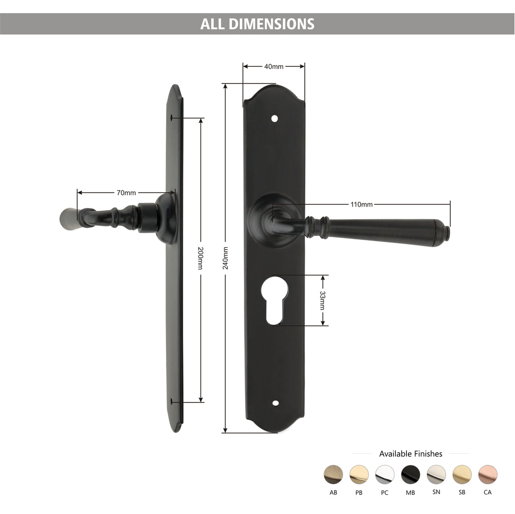 Reims Lever on Long Backplate (Pair)