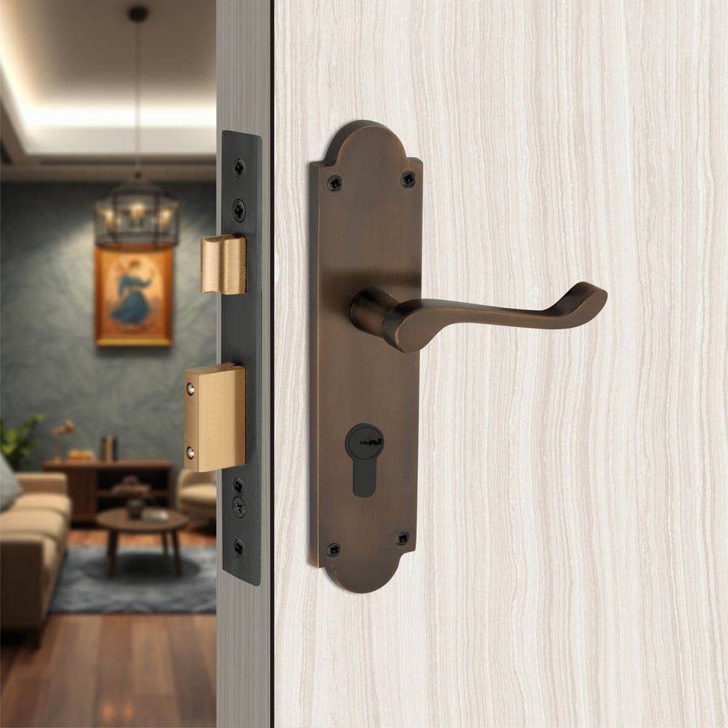 Henley Door Lever on Plate