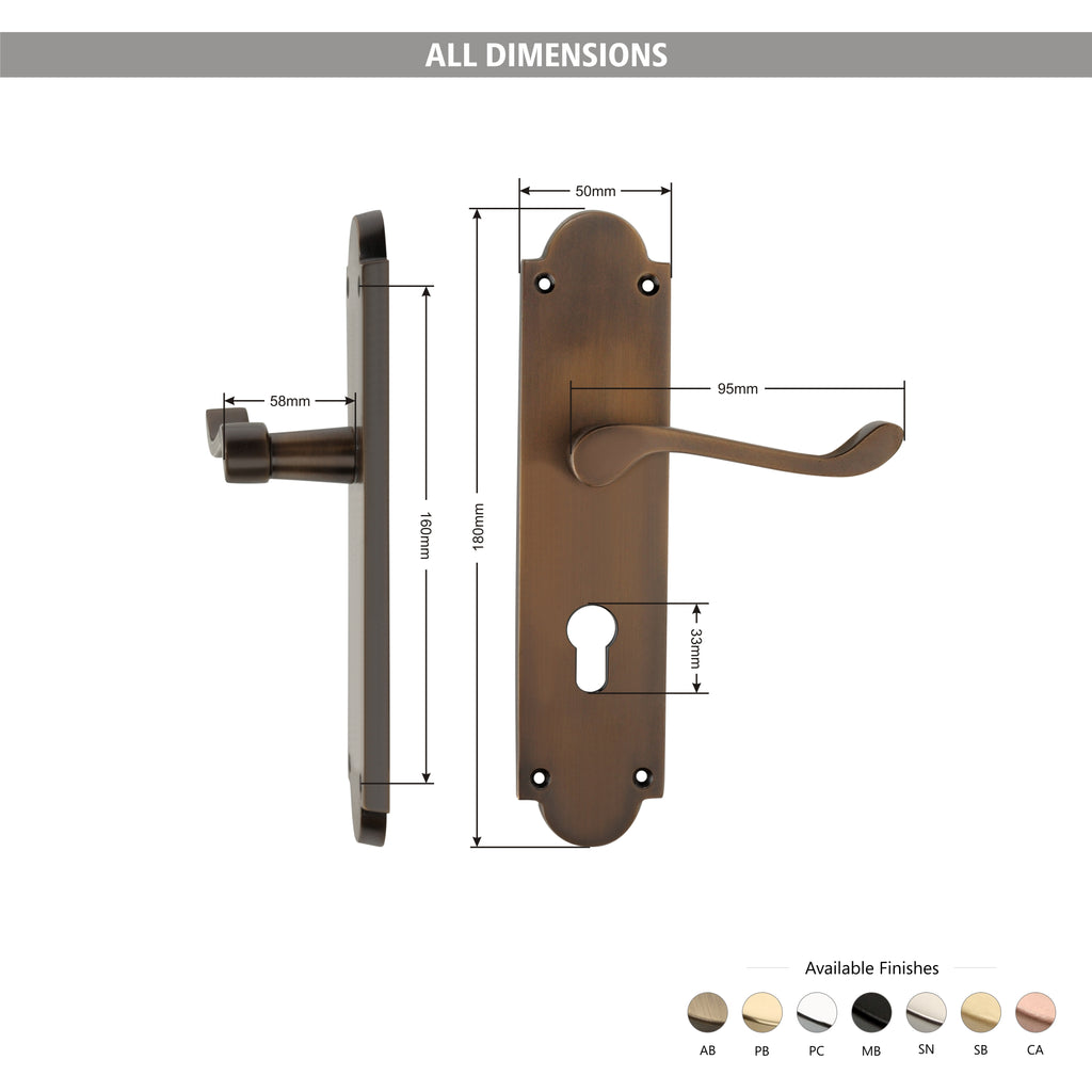 Henley Door Lever on Plate
